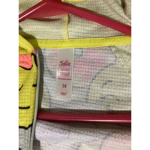 Girls kids Pajamas Pj’s Smiley Face one piece SZ 14 Unicorn EMOJI - Picture 3 of 15